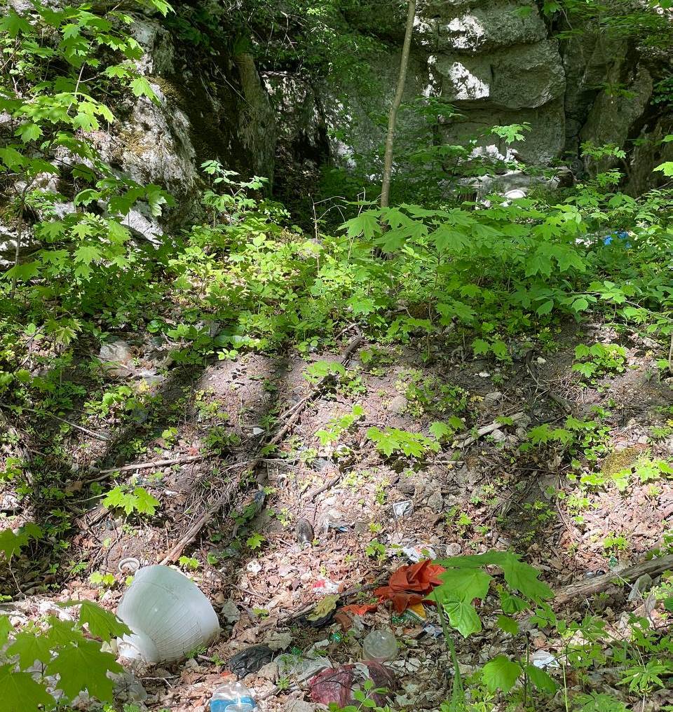 На Збаражчинні на горі Довбуша знайшли багато сміття