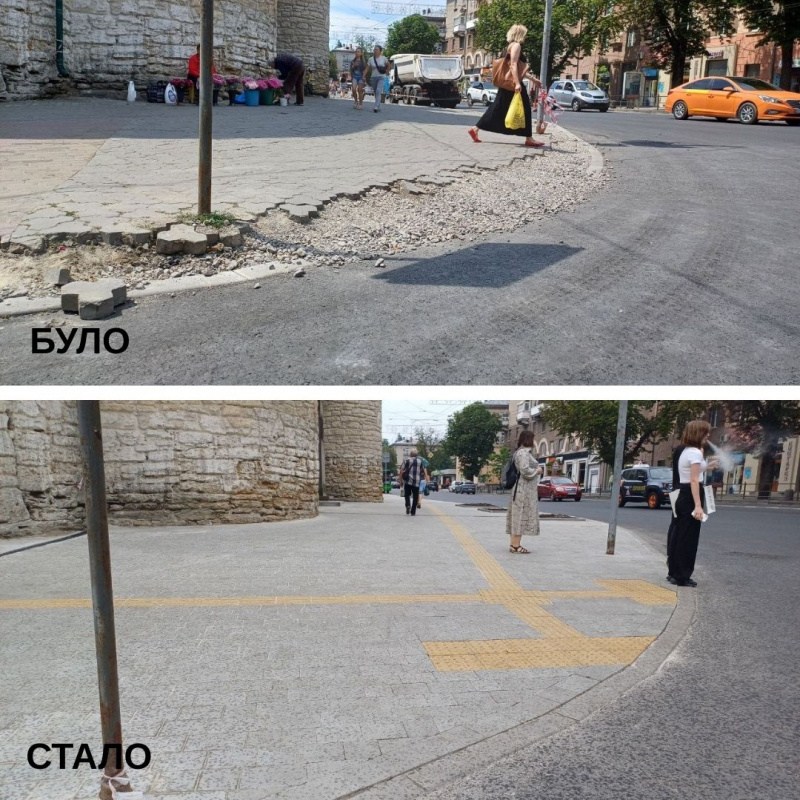 Підприємець за власний кошт зробив ділянку в центрі Тернополя безбар’єрною та зручною для всіх