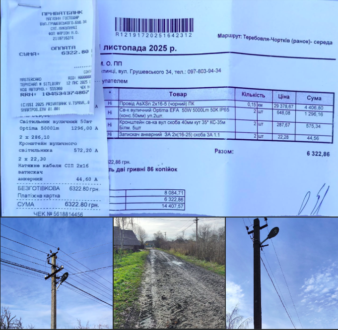 На Тернопільщині батько загиблого військового самостійно встановив вуличне освітлення та заявляє про бездіяльність місцевої влади